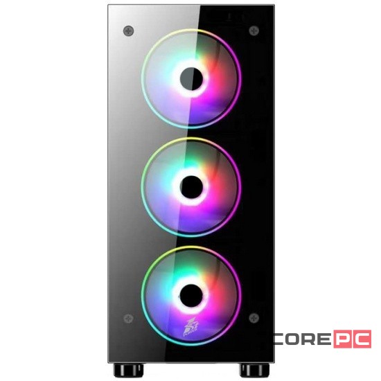 Компьютерный корпус 1STPLAYER FIRE DANCING V3-A TG RGB Black (V3-A-4R1)