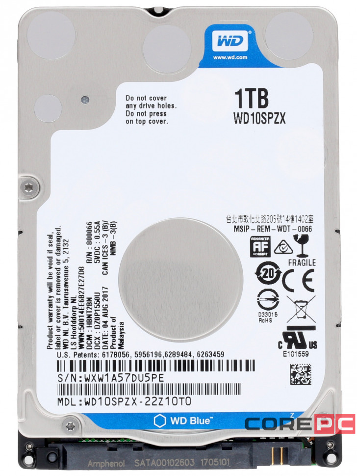 Жесткий диск Western Digital 1000 Gb (WD10SPZX)