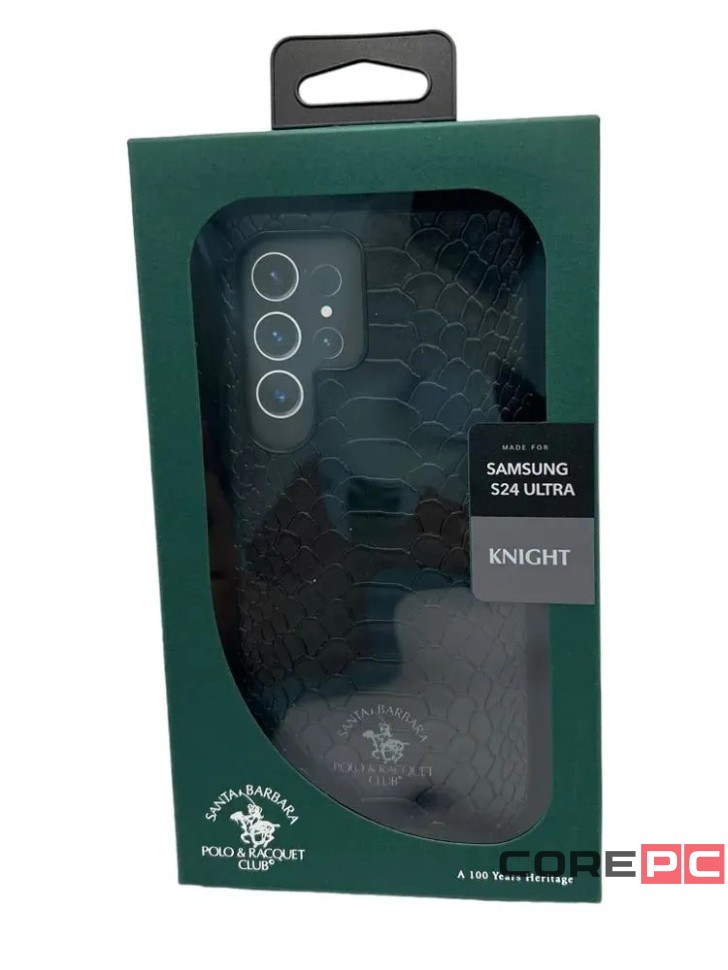 Накладка для Samsung Galaxy S24 Ultra Santa Barbara под кожу чёрная