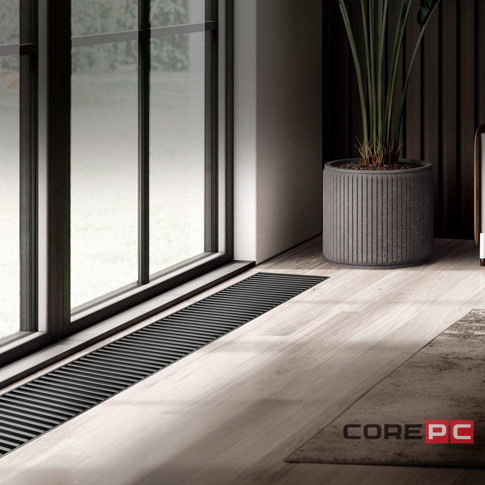 Конвектор внутрипольный Royal Thermo ATRIUM TURBO-80/400/900-DG-U-BL