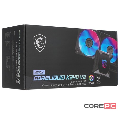 Система жидкостного охлаждения для процессора MSI MPG CORELIQUID K240 V2 ARGB Socket 1700 9S6-6A0311-038