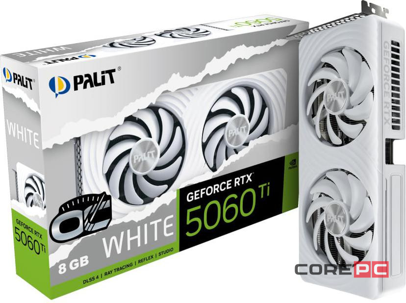 Видеокарта Palit (NE7506TU19P1-GB2062M) GeForce RTX 5060 Ti 8GB WHITE OC
