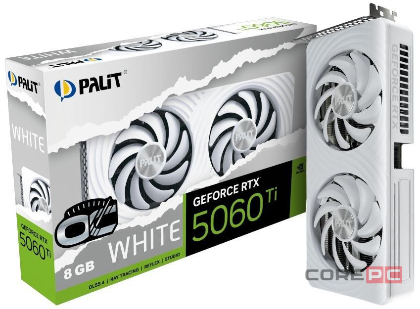 Видеокарта Palit (NE7506TU19P1-GB2062M) GeForce RTX 5060 Ti 8GB WHITE OC