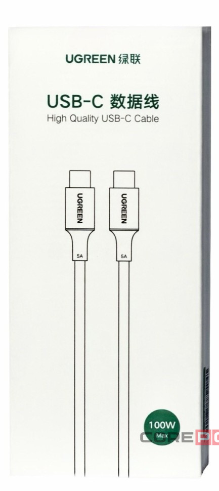 Usb Кабель-зарядка Type-C на Type-C Ugreen US300 5A 100W 0.5м черный