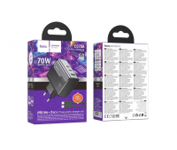 Сетевое зар. устр. Hoco CS75A 1USB/2C 70W QC3.0 черное