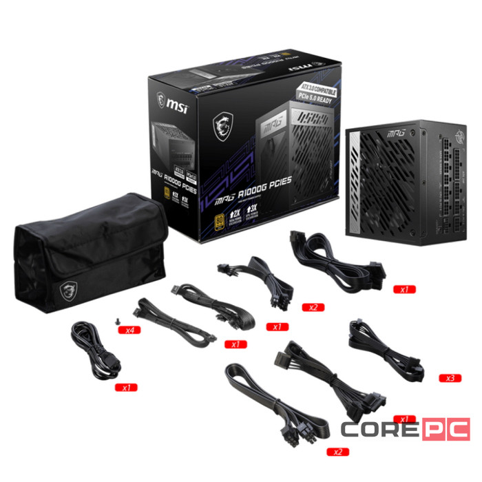 Блок питания MSI 1000W MPG A1000G (306-7ZP7C11-CE0) 16 Pin (PCIe 5.0 Connector Cable Details)