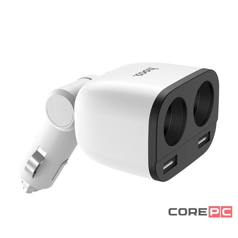 Автомобильное заряд. устр. Hoco Z28 2USB дисплей, белое