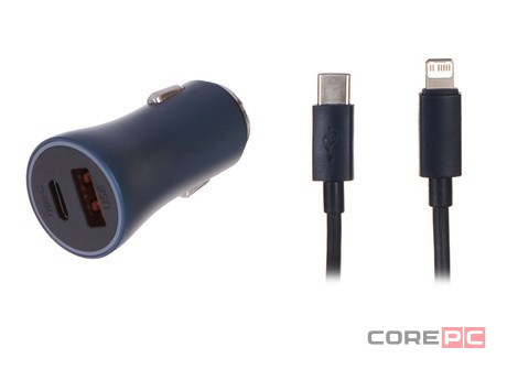 Автомобильное заряд. устр. Baseus Golden Contactor 1USB/1C с каб. Type-C/Lightnin (TZCCJD-B0G) серое