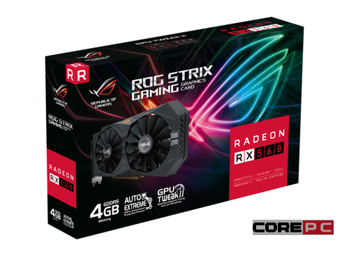 Видеокарта ASUS (ROG-STRIX-RX560-4G-V2-GAMING) Radeon RX560 4GB ROG STRIX GAMING D5 90YV0HV0-M0NA00