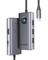 Кабель-переходник Orico PW11-5P Type-C на HDMI/USB3.0x1/USB2.0x2/USB-C серый