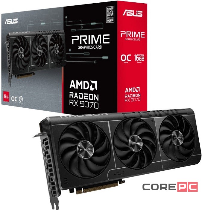 Видеокарта ASUS (PRIME-RX9070XT-O16G) Radeon RX 9070 XT 16GB PRIME OC 90YV0L71-M0NA00