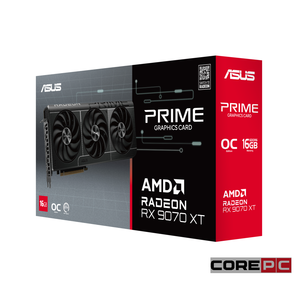 Видеокарта ASUS (PRIME-RX9070XT-O16G) Radeon RX 9070 XT 16GB PRIME OC 90YV0L71-M0NA00