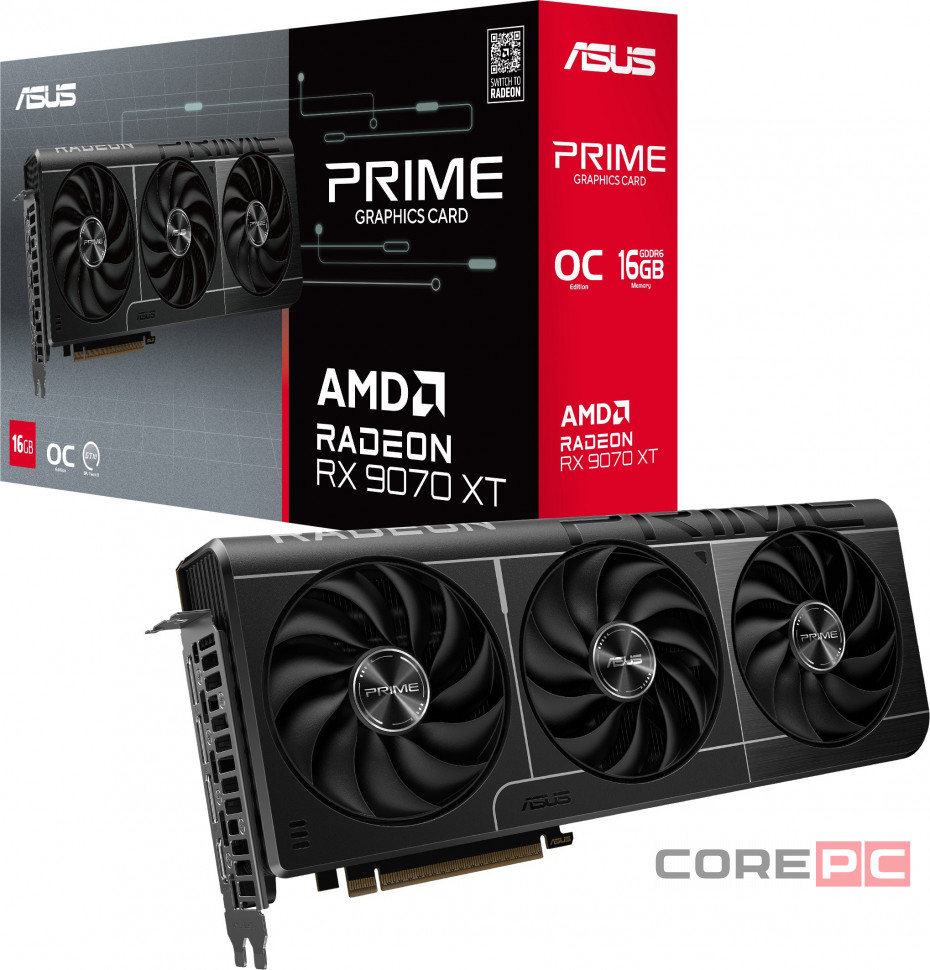 Видеокарта ASUS (PRIME-RX9070XT-O16G) Radeon RX 9070 XT 16GB PRIME OC 90YV0L71-M0NA00