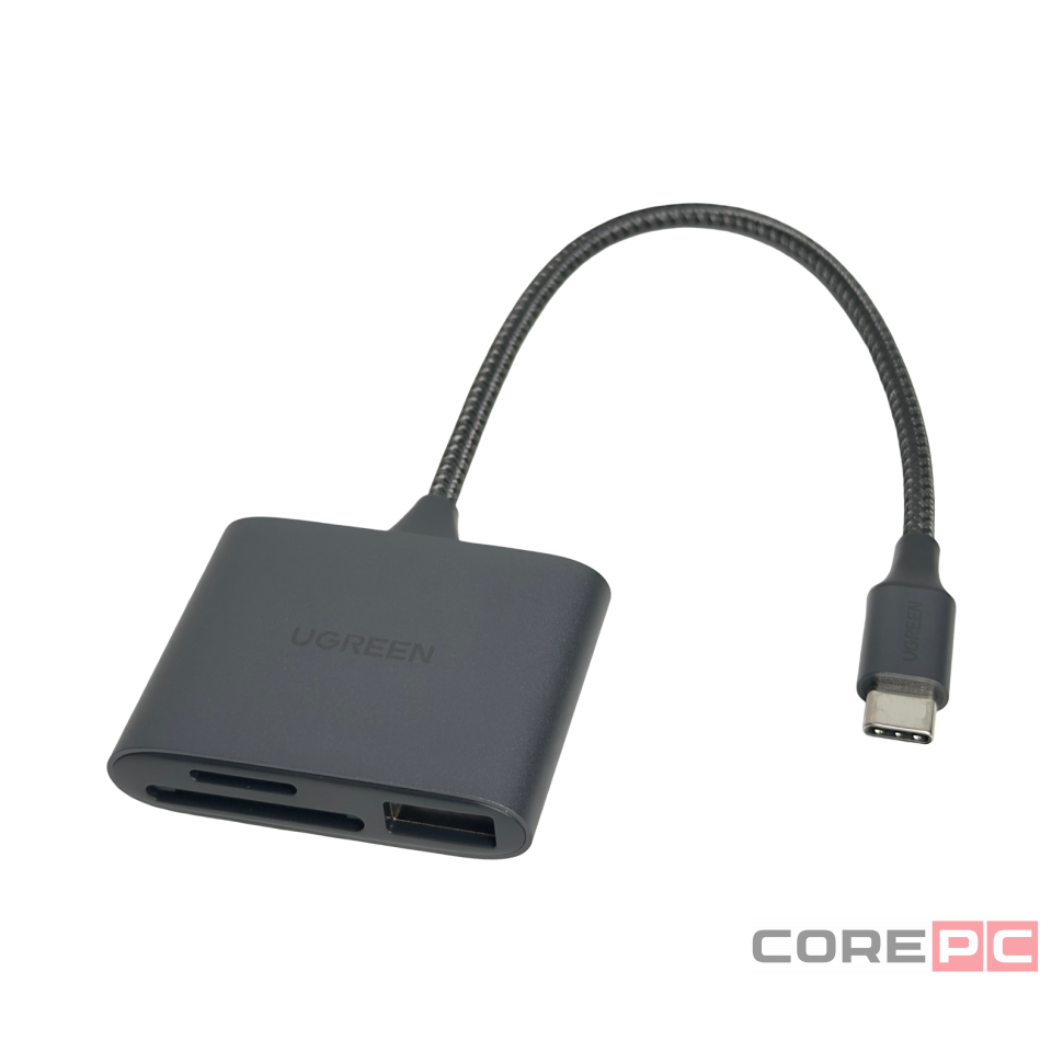Картридер Ugreen CM387/USB-C серый