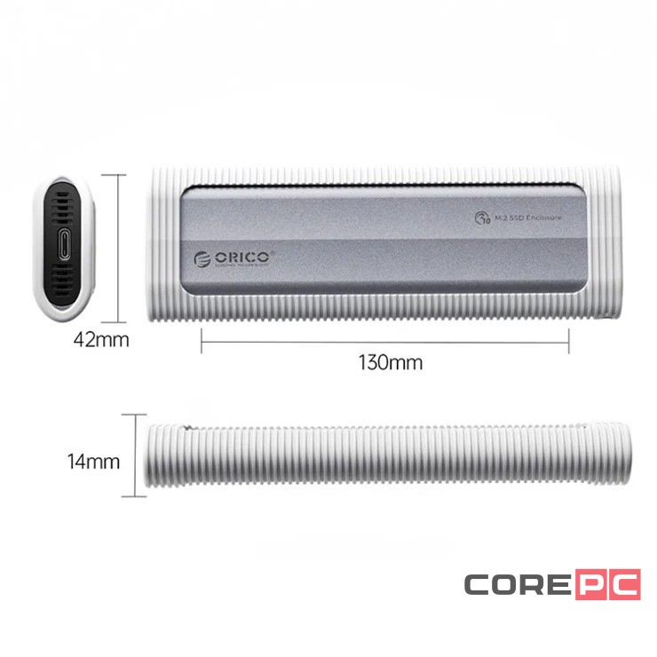 Внешний корпус для SSD M2 NVMe Orico AXM2S-G2-V1 USB-C серый