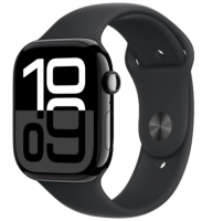 Apple Watch Series 10 46mm Jet Black Aluminum Case with Black Sport Band (M/L)