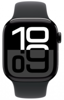 Apple Watch Series 10 46mm Jet Black Aluminum Case with Black Sport Band (M/L)