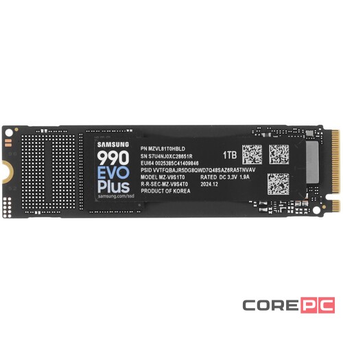 Твердотельный накопитель Samsung 1000 Gb 990 EVO PLUS (MZ-V9S1T0BW)