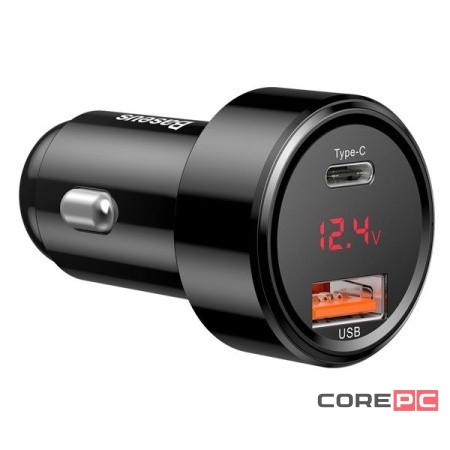 Автомобильное заряд. устр. Baseus 1USB/1C 45W CCMLC20C-01 черный перламутр