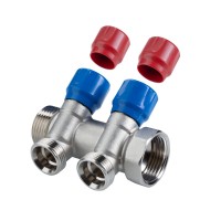 Коллектор VALTEC VTc.560.NE.060504 ЕВРОКОНУС с рег.вент НР 1quot;х3/4quot; 4 вых