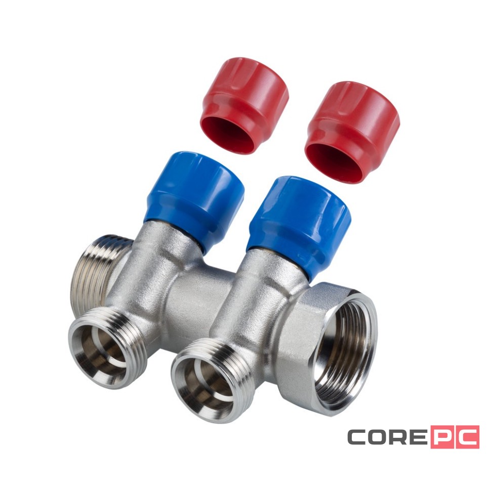 Коллектор VALTEC VTc.560.NE.060504 ЕВРОКОНУС с рег.вент НР 1quot;х3/4quot; 4 вых