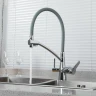Смеситель для кухни Gappo G4398-17, рычажное управление, цвет хром/серый