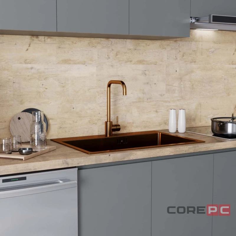 Смеситель для кухни MIXLINE МЛНС-0301Б/MLSS-0301BR, рычажное управление, цвет бронза