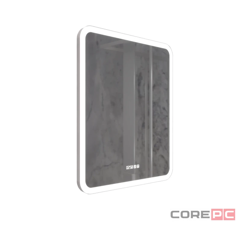 Зеркало MIXLINE Стив-3 600х700 (ШВ) сенсорный выключатель, часы + подогрев