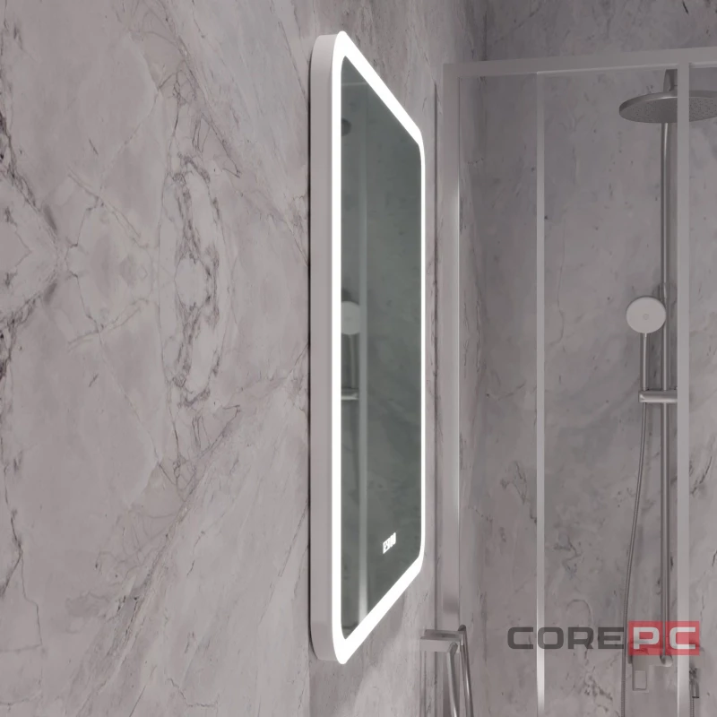 Зеркало MIXLINE Стив-3 600х700 (ШВ) сенсорный выключатель, часы + подогрев