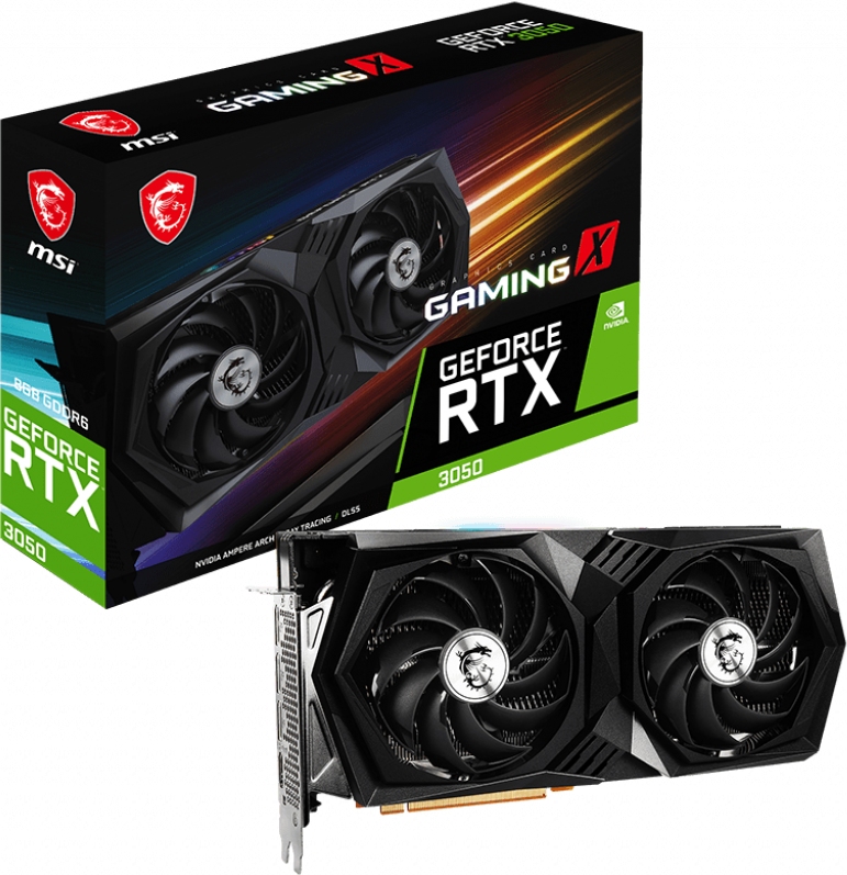 Видеокарта MSI (RTX 3050 GAMING X 8G) GeForce RTX 3050 8GB GAMING X