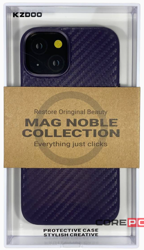 Накладка для i-Phone 14 K-Doo Mag Noble кожаная под карбон фиолетовая