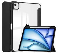 Чехол-книжка Mosbros для Apple iPad Air 13 (2024) (полиуретан с подставкой/отсек для стилуса) (черный)