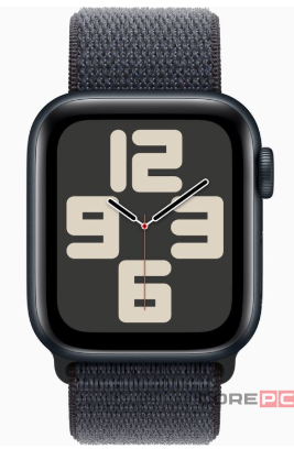 Apple Watch SE (2024) 44mm Midnight Aluminium Case with Ink Sport Loop (One Size)