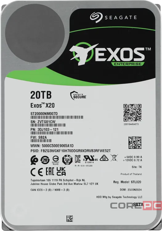 Жесткий диск Seagate 20000 EXOS X20 (ST20000NM007D)