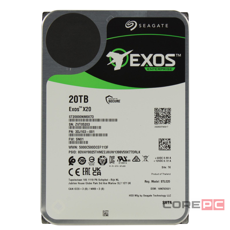 Жесткий диск Seagate 20000 EXOS X20 (ST20000NM007D)