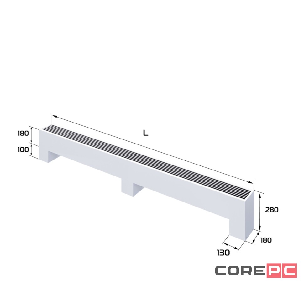 Конвектор напольный Royal Thermo STEP-180/180/2400-3-N-WT-LG-NA