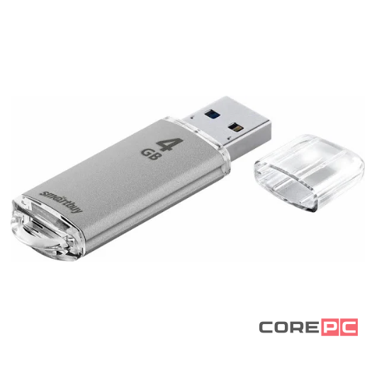 USB флеш накопитель Smartbuy 4GB V-Cut Silver (SB4GBVC-S)