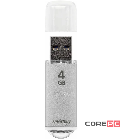 USB флеш накопитель Smartbuy 4GB V-Cut Silver (SB4GBVC-S)