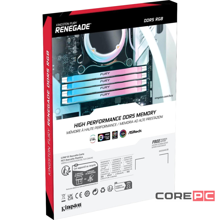 Оперативная память 16 Gb 6400 MHz Kingston FURY Renegade RGB White (KF564C32RWA-16)