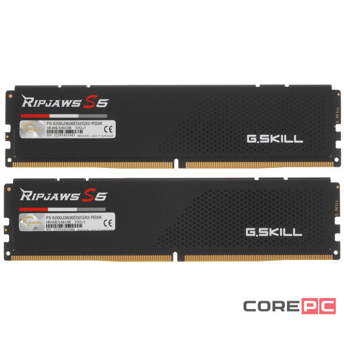 Оперативная память 64 Gb 5200 MHz G.Skill RIPJAWS S5 Black (F5-5200J3636D32GX2-RS5K)