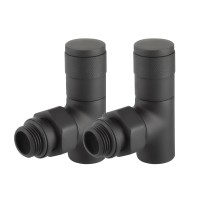 Набор дизайн-вентилей Royal Thermo PIANO, угловой (черный) 1/2quot;