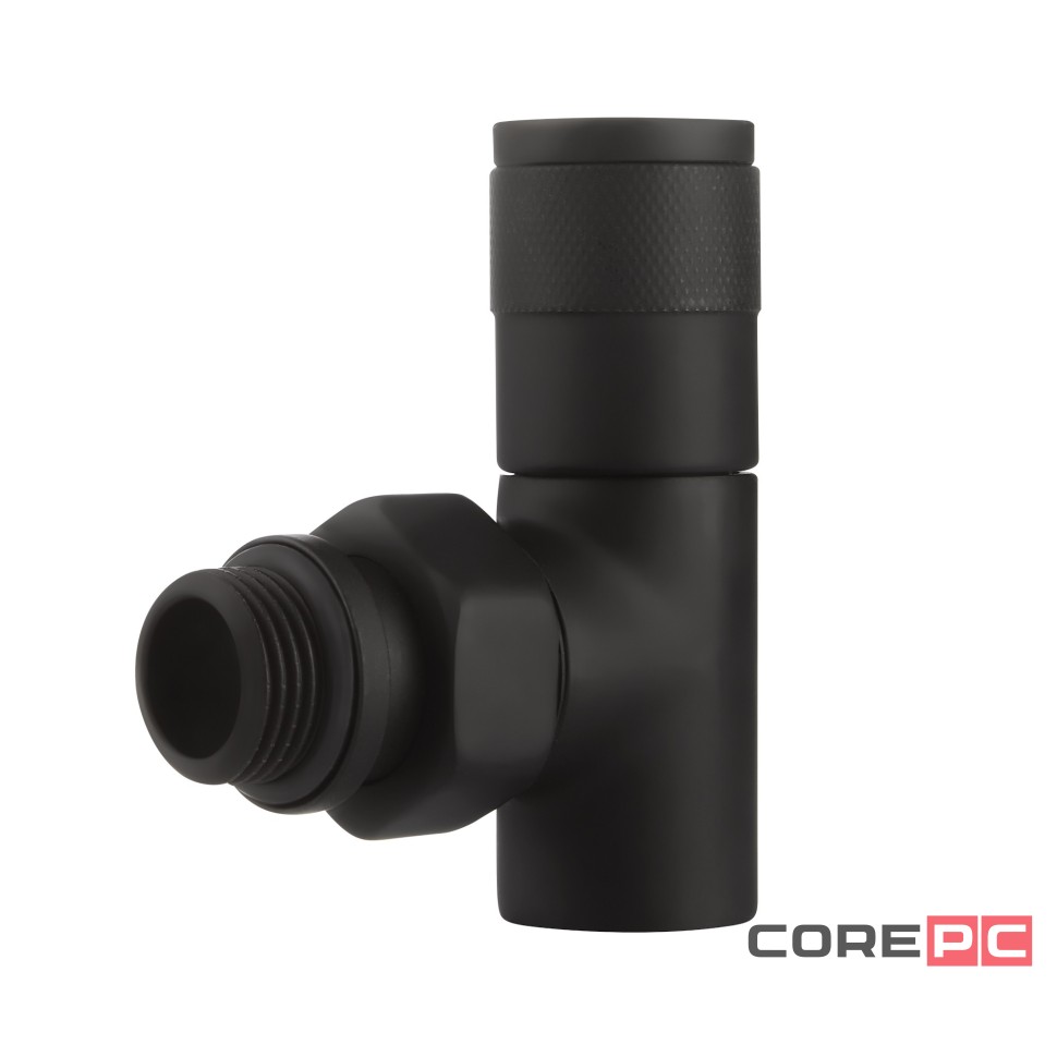 Набор дизайн-вентилей Royal Thermo PIANO, угловой (черный) 1/2quot;