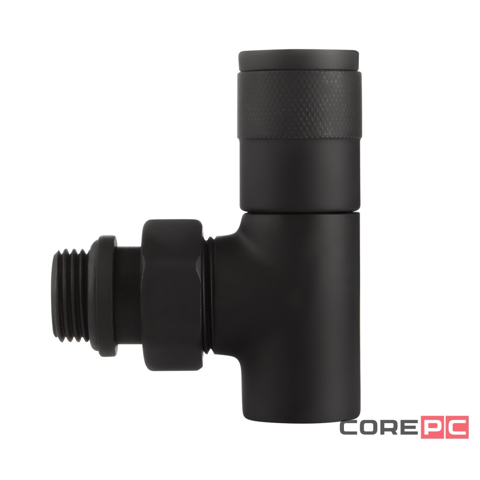 Набор дизайн-вентилей Royal Thermo PIANO, угловой (черный) 1/2quot;