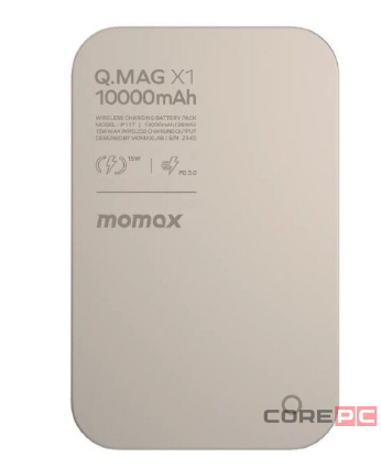 Powerbank магнитный с MagSafe Momax Q. Mag X1 10000mAh IP117ACNL2 золотой