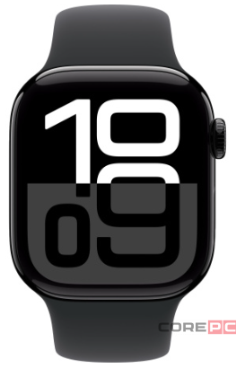 Apple Watch Series 10 46mm Jet Black Aluminum Case with Black Sport Band (S/M)