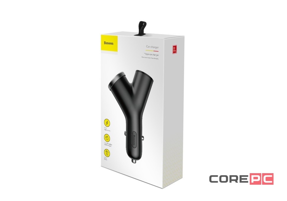 Автомобильное заряд. устр. + прикуриватель Baseus Y-type 2USB 3.4A CCALL-YX01 черное