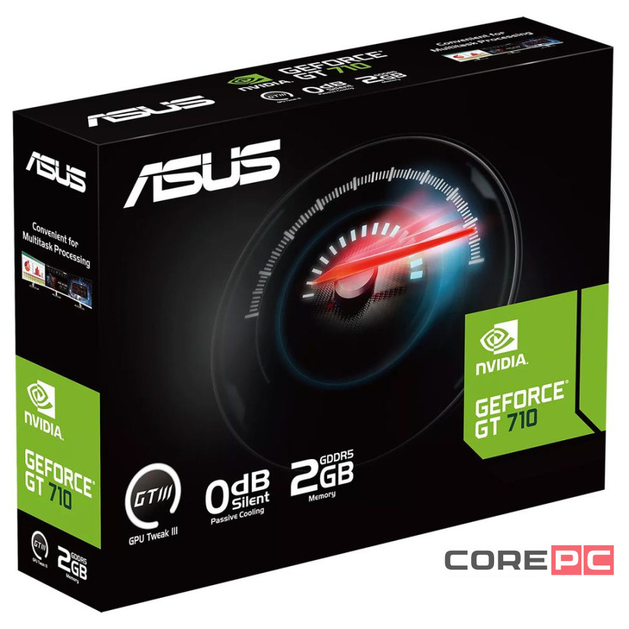 Видеокарта ASUS (GT710-SL-2GD5-BRK-EVO) GeForce GT 710 2GB EVO PASSIVE 90YV0ALA-M0NA00