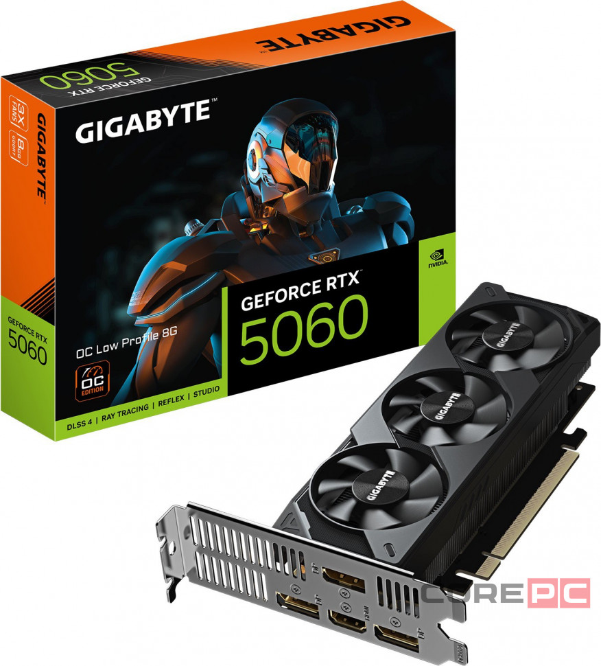 Видеокарта Gigabyte (GV-N5060OC-8GL) GeForce RTX 5060 8GB LP OC