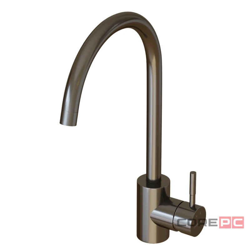 Смеситель для кухни MIXLINE МЛНС-0303Г/MLSS-0303BL, рычажное управление, цвет черный графит