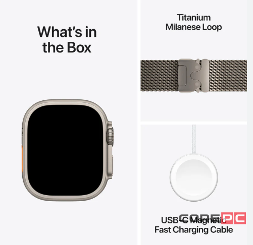 Apple Watch Ultra 2 (2024) 49mm Natural Titanium Case with Natural Titanium Milanese Loop (M)
